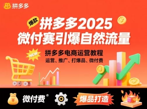拼多多微付费引爆自然流量,拼多多电商运营教程,运营、推广、打爆品、微付费(更新26年2月) 拼多多微付费引爆自然流量,拼多多电商运营教程,运营、推广、打爆品、微付费(更新26年2月)