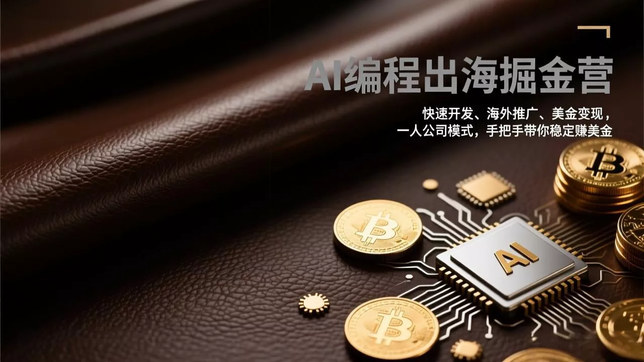 AI编程出海掘金营：快速开发、海外推广、美金变现，一人公司模式，手把手带你稳定赚美金 - 项目资源网