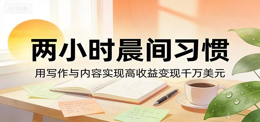 付费文章：两小时晨间习惯，用写作与内容实现高收益变现千万美元 - 项目资源网