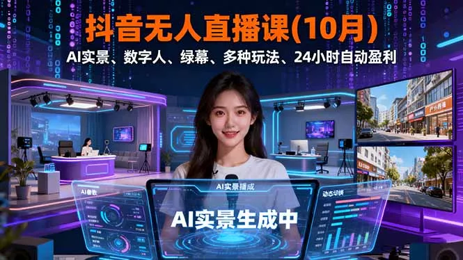 抖音无人直播课(10月 - 项目资源网