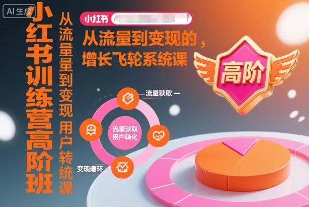 小红书训练营高阶班,从流量到变现的增长飞轮系统课