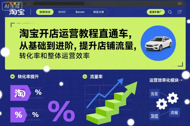 淘宝开店运营教程直通车，从基础到进阶，提升店铺流量，转化率和整体运营效率(更新26年3月24日) - 项目资源网