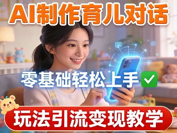 AI制作育儿对话，零基础轻松上手，玩法引流变现教学 - 项目资源网