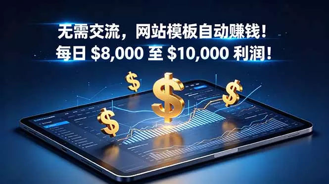 无需交流，网站模板自动赚钱！每日 $8,000 至 $10,000 利润！【原创双语字幕】 - 项目资源网